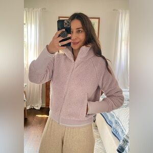Athleta Tugga Sherpa Zip Jacket Lavender